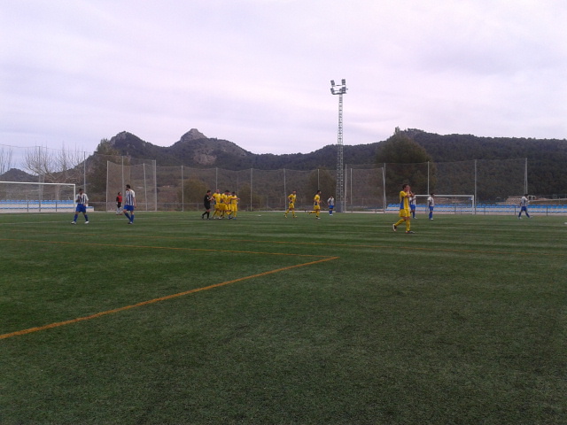 Celebración del gol conseguido por el capitán Mariano.